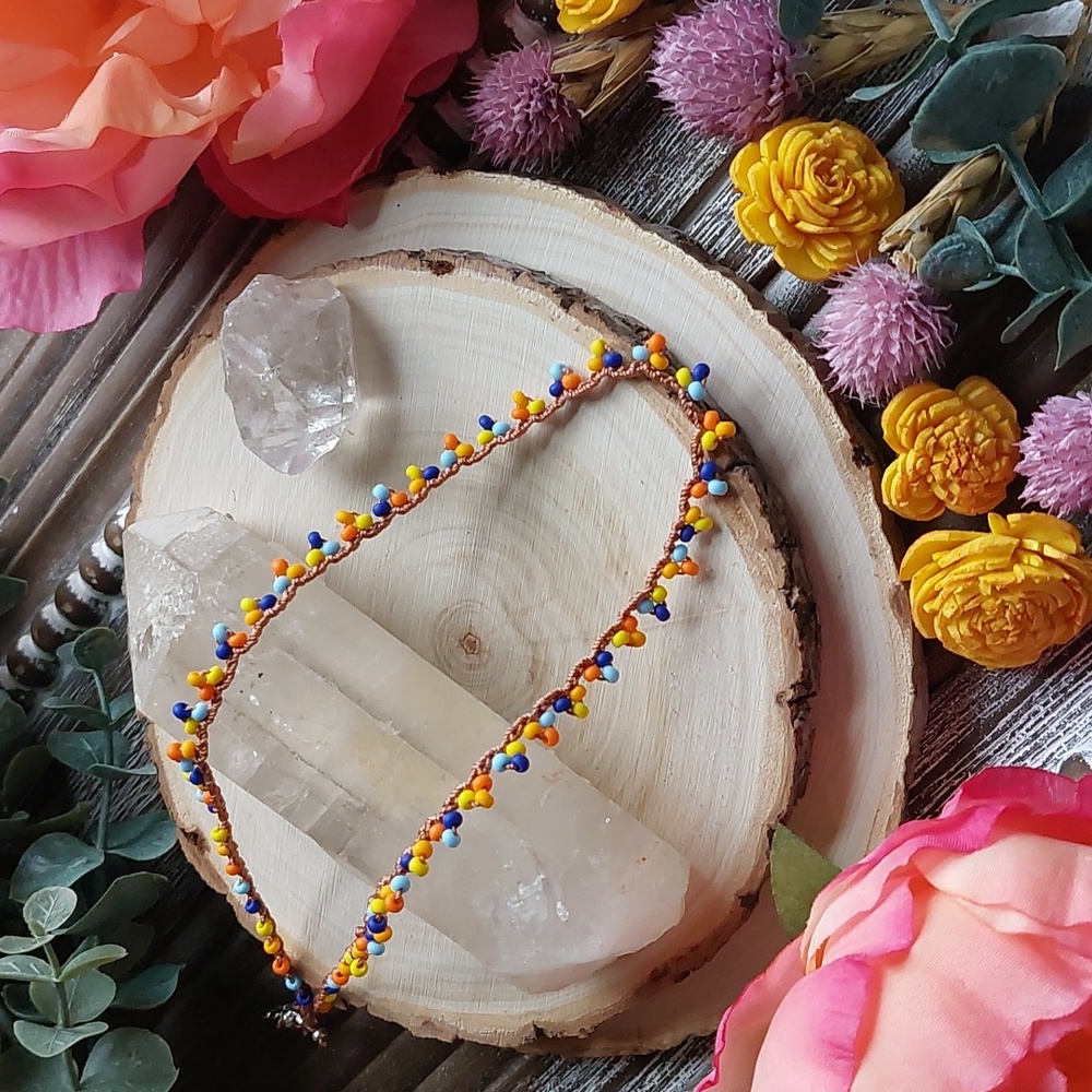 Bohemian Necklace, Bead Crocheted Handcrafted by Rust Belt Rai… - Picture 2 of 8